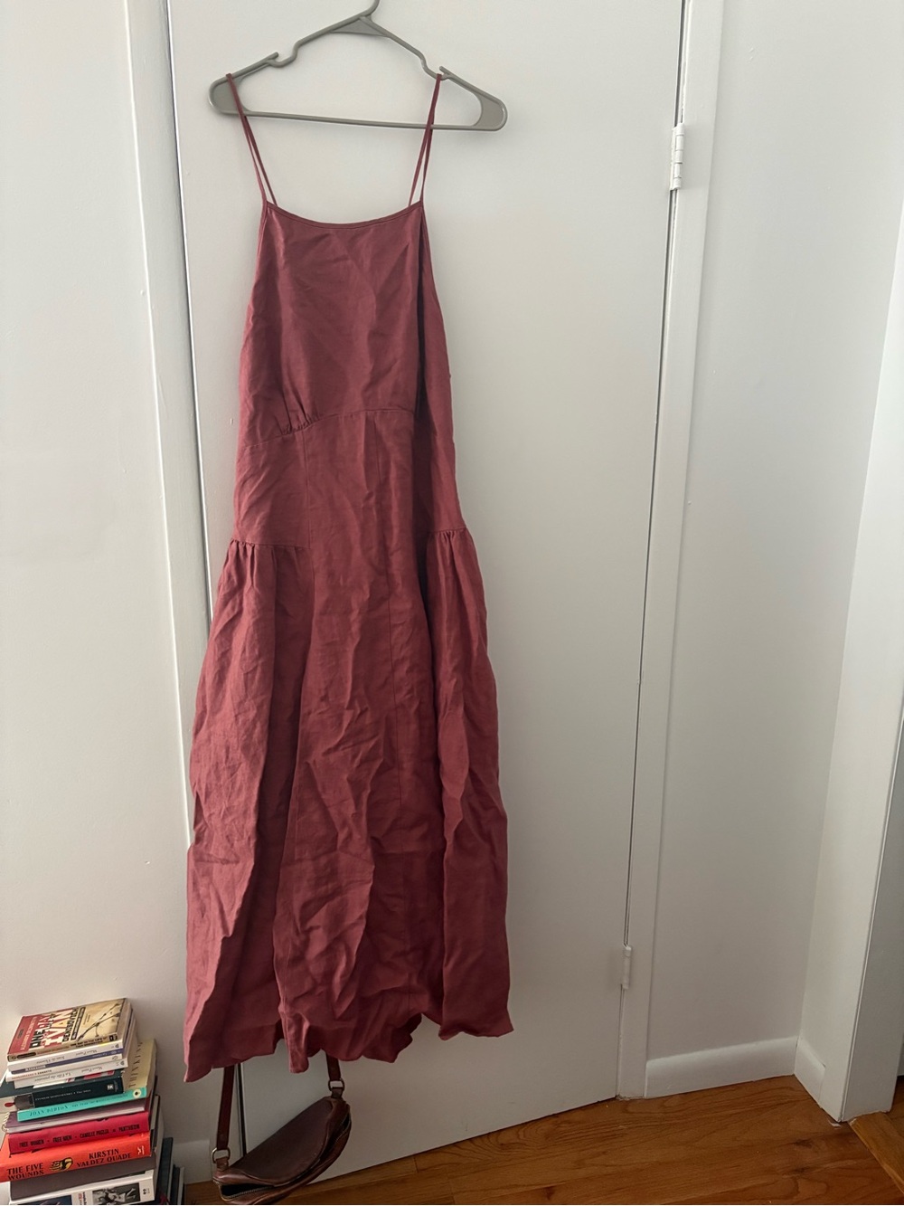 Abercrombie & Fitch Rose Mauve Linen Halter Midi Dress - Picture 4 of 8
